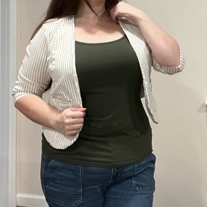 Torrid Linen Striped Blazer